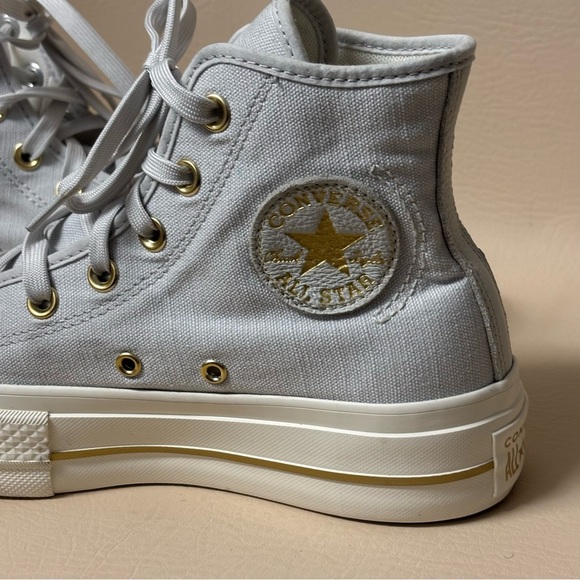Converse Baby Blue High Top Platform Sneakers Size 7 - Picture 2 of 11